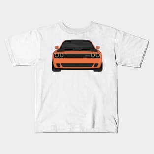 DODGE HELLCAT FRONT CORAL Kids T-Shirt